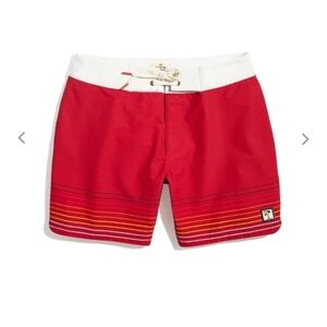 Marine layer Coronado Board Short in Red Multi Stripe